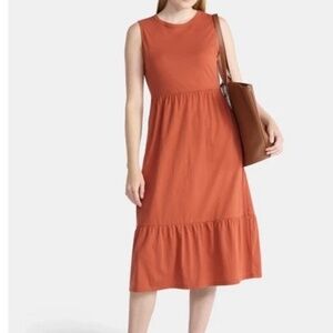 Time and Tru Women’s Rusty Bronze Tiered Dress Size Medium NWT